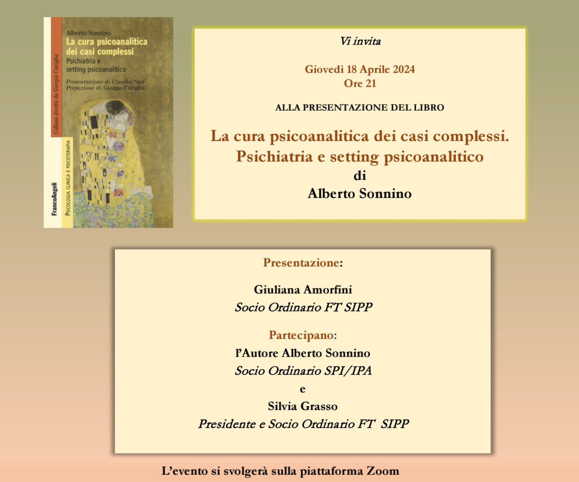 Presentazione del libro "LA CURA PSICOANALITICA DEI CASI COMPLESSI" di A. Sonnino